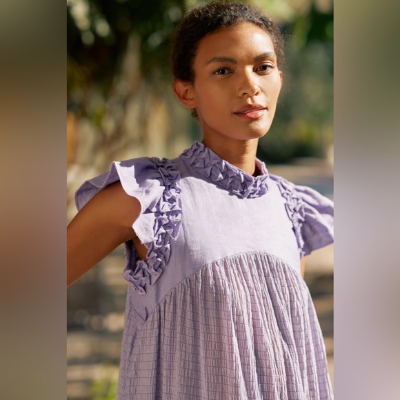 Margo Baridon Tiered Purple Ruffle Dress - Picture 3 of 7